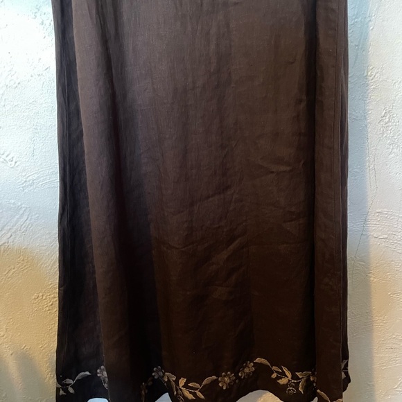 J.JILL Pure Jill Embroidered Dark Brown Sleeveless Dress - Picture 7 of 11